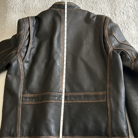 Men’s MarcNY (XL) Dk Brown (inside carry pocket ) LeatherJacket. Zippered cuffs - Picture 10 of 10
